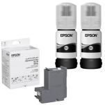 Epson oryginalny tusz 110 S T01L1 C13T01L14A + oryginalny pojemnik na zużyty tusz C13T04D100 2-pak - 2
