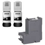 Epson oryginalny tusz 110 S T01L1 C13T01L14A + oryginalny pojemnik na zużyty tusz C13T04D100 2-pak - 3