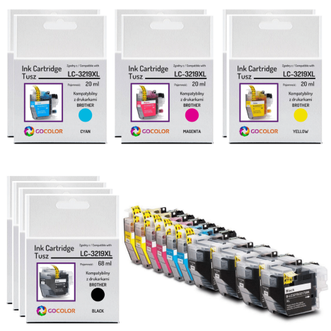 10 X TUSZ do BROTHER LC3219XL zamiennik