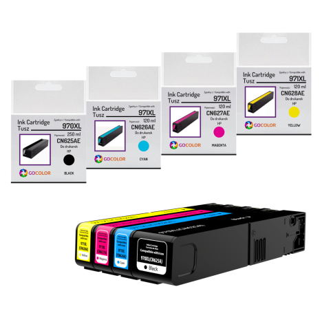 4 X TUSZ do HP 970XL 971XL CN625AE CN626AE CN627AE CN628AE Zamiennik