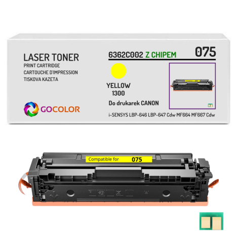 Toner do CANON 075Y 6362C002 i-SENSYS LBP-646Cdw LBP-647Cdw yellow Zamiennik 1.3K Z CHIPEM