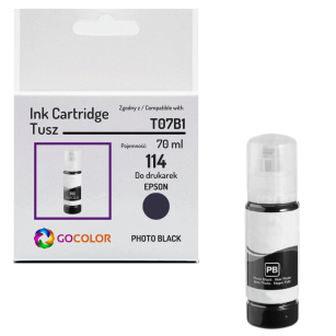 Tusz do EPSON 114 T07B1 C13T07B140 EcoTank ET8500 ET8550 photo black Zamiennik 70ml
