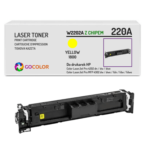 Toner do HP 220A W2202A LaserJet Pro 4202 4203 1.8K yellow zamiennik z CHIPEM