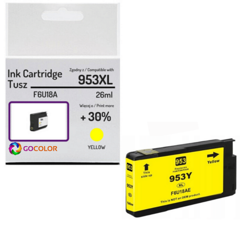 Tusz do HP F6U18A 953XL Yellow Zamiennik CHIP anti-upgrade