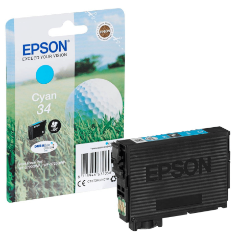 Epson oryginalny tusz 34 T346240 C13T34624010 WorkForce Pro WF3720 WF3700 Series cyan 4.2ml