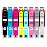 FULLBOX 8-pak TUSZ do CANON CLI42BK CLI42C CLI42M CLI42Y CLI42PC CLI42PM CLI42GY CLI42LGY - 2