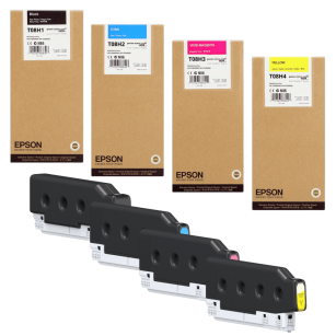 4-pak Epson oryginalny tusz T08H1 T08H2 T08H3 T08H4 WorkForce Enterprise AM-C4000 CMYK