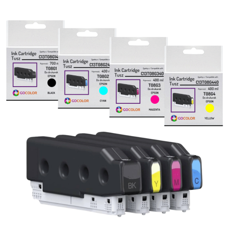 4 X TUSZ do EPSON T08G WorkForce Enterprise AM-C5000 AM-C6000 Pigment CMYK zamiennik