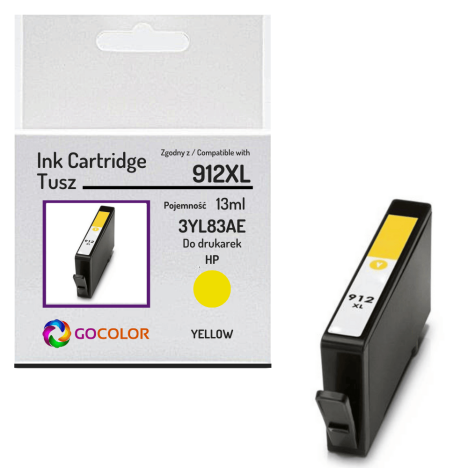 Tusz do HP 3YL83AE 912XL Yellow Zamiennik CHIP anti-upgrade