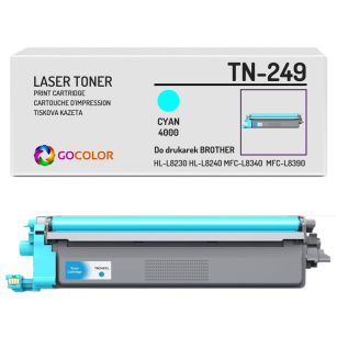 Toner do BROTHER TN249 C HL-L8230 HL-L8240 MFC-L8340 MFC-L8390 Cyan Zamiennik 4,0K