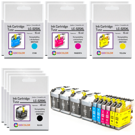 10 X TUSZ do BROTHER LC529XL LC525XL zamiennik