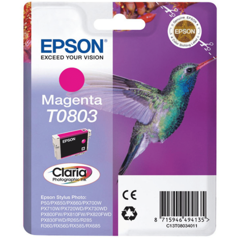 Epson oryginalny tusz T0803 magenta