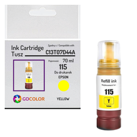 Tusz do EPSON 115 T07D4 C13T07D44A EcoTank L8160 L8180 70.0ml yellow zamiennik