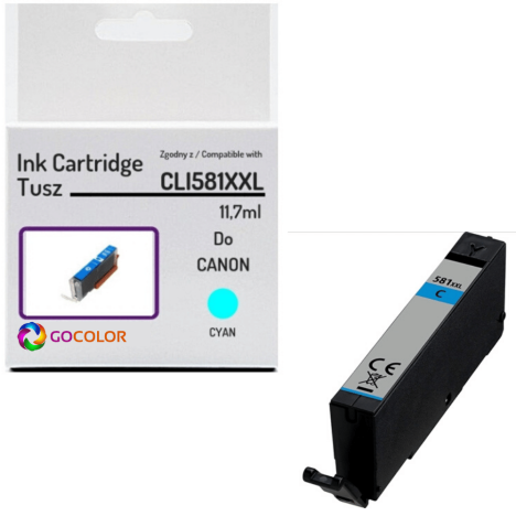 Tusz do CANON CLI581XXL 1995C001 Cyan 100 % nowy zamiennik