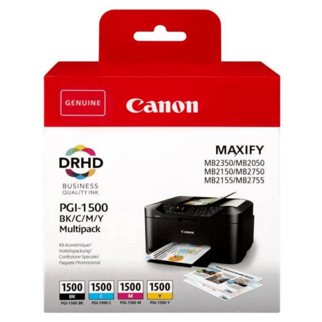 Canon oryginalny tusz PGI1500 9218B005 9218B006 black / cyan / magenta / yellow 4-pak