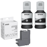 Epson oryginalny tusz 111 T03M1 C13T03M140 + oryginalny pojemnik na zużyty tusz C13T04D100 2-pak - 2