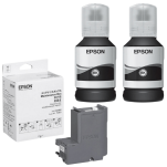 Epson oryginalny tusz 111 T03M1 C13T03M140 + oryginalny pojemnik na zużyty tusz C13T04D100 2-pak - 2