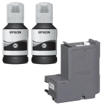 Epson oryginalny tusz 111 T03M1 C13T03M140 + oryginalny pojemnik na zużyty tusz C13T04D100 2-pak - 3