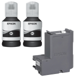 Epson oryginalny tusz 111 T03M1 C13T03M140 + oryginalny pojemnik na zużyty tusz C13T04D100 2-pak - 3