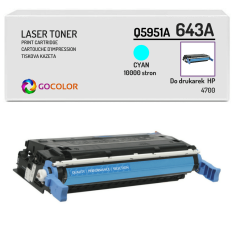 EOL Toner do HP Q5951A 643A 4700 Cyan Zamiennik