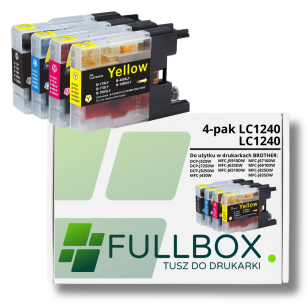 FULLBOX 4-pak TUSZ do BROTHER LC1240BK LC1240C LC1240M LC1240Y
