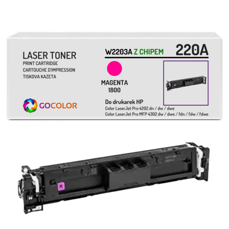 Toner do HP 220A W2203A LaserJet Pro 4202 4203 1.8K magenta zamiennik z CHIPEM