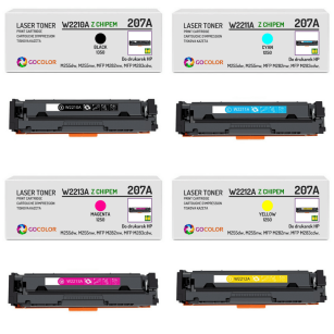 4 X TONER do HP W2210A W2211A W2212A W2213A 207A z CHIPEM zamiennik 1.35K/1.25K