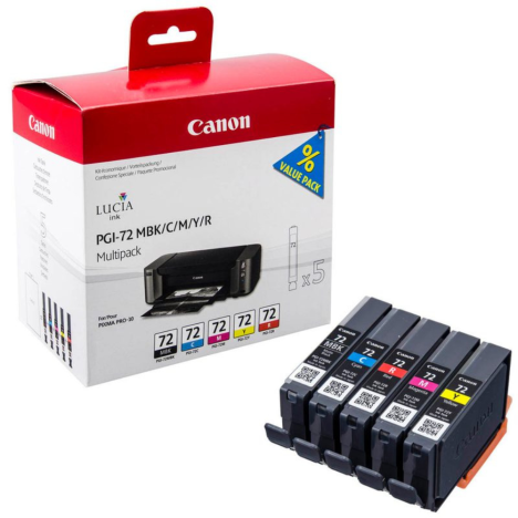 5-pak zestaw Canon oryginalny tusz PGI72 6402B009 PIXMA PRO10S 5x 14.0ml