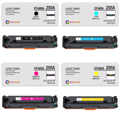 4 X TONER do HP CF400A CF401A CF402A CF403A 201A Zamiennik