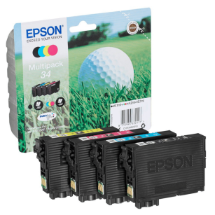 Epson oryginalny tusz 34 T346640 C13T34664010 WorkForce Pro WF3720 WF3700 Series CMYK 3X 4.2ml/6.1ml 4-pak