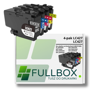 FULLBOX 4-pak TUSZ do BROTHER LC427BK LC427C LC427M LC427Y