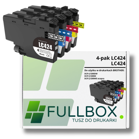 FULLBOX 4-pak tusz do BROTHER LC424BK LC424C LC424M LC424Y