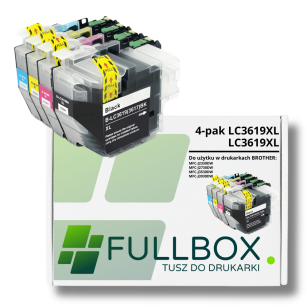 FULLBOX 4-pak TUSZ do BROTHER LC3619XLBK LC3619XLC LC3619XLM LC3619XLY