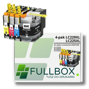 FULLBOX 4-pak TUSZ do BROTHER LC229XL LC225XLC LC225XLM LC225XLY