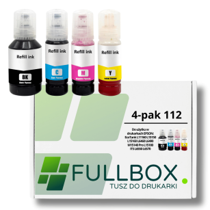 FULLBOX 4-pak tusz do EPSON 112 T06C1 T06C2 T06C3 T06C4 EcoTank L11160 L15150