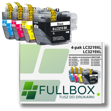 FULLBOX 4-pak tusz do BROTHER LC3219XLBK LC3219XLC LC3219XLM LC3219XLY