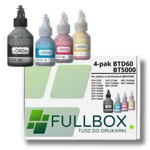 FULLBOX 4-pak TUSZ do BROTHER BTD60 BT5000C BT5000M BT5000Y
