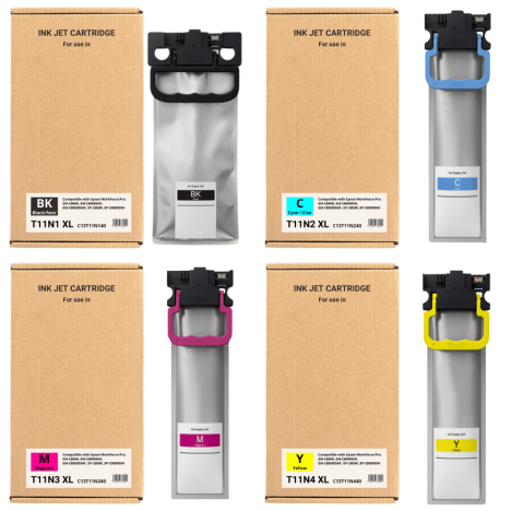4 X TUSZ do EPSON T11N1 T11N2 T11N3 T11N4 Epson WorkForce Pro EM-C800 EP-C800 CMYK Zamiennik 10.0K/3 X 5.0K