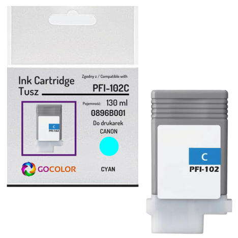 Tusz do CANON PFI102C imagePROGRAF IPF500 IPF600 cyan zamiennik