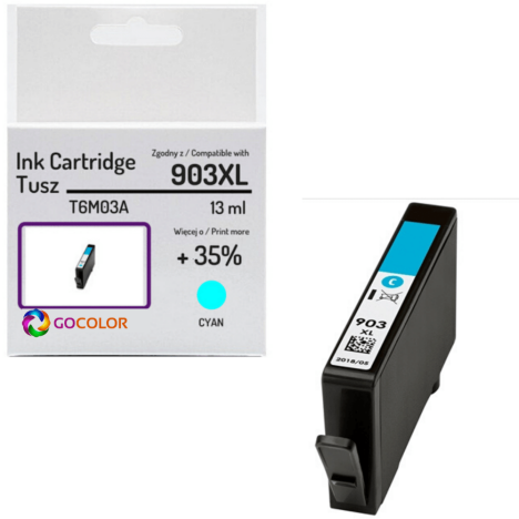 Tusz do HP T6M03AE 903XL Cyan Zamiennik CHIP anti-upgrade