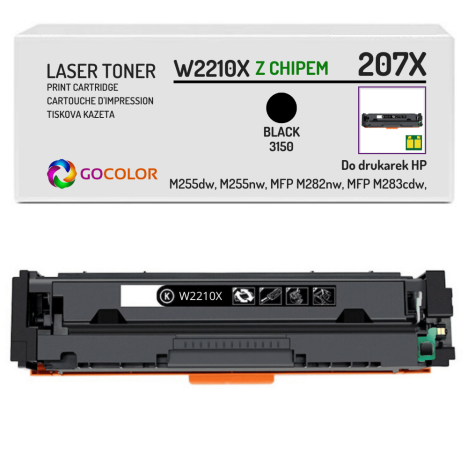 Toner do HP W2210X 207X LaserJet Pro MFP M282nw M283cdw Black z CHIPEM zamiennik 3.15K
