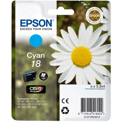 Epson oryginalny tusz T1802 18 cyan