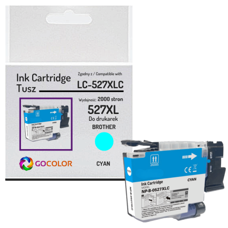 Tusz do BROTHER LC527XLC MFC-J4350DW MFC-J4550DW 2.0K cyan zamiennik