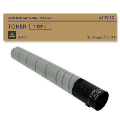 Toner do KONICA MINOLTA Bizhub C227 C287 TN221K A8K3150 Black