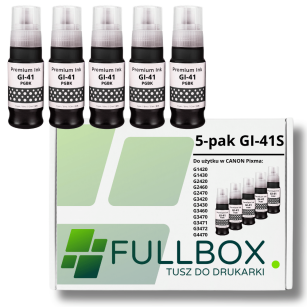 FULLBOX 5-pak TUSZ do CANON GI41S 5859C001 Black Zamiennik