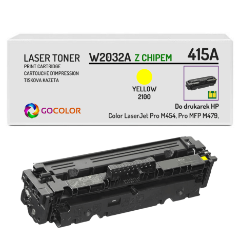 Toner do HP W2032A 415A LaserJet Pro M454dn MFP M479dn Yellow z CHIPEM zamiennik 2.1K