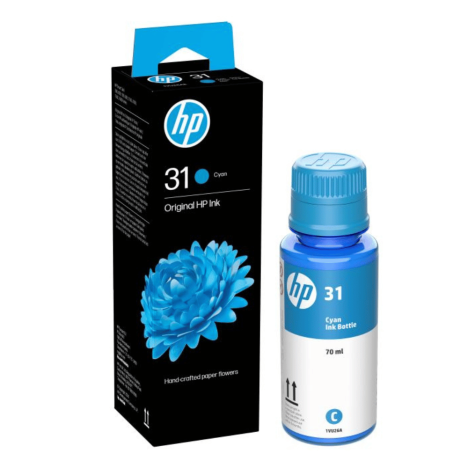 HP oryginalny Tusz 31 1VU26AE butelka cyan