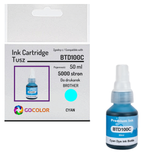 Tusz do BROTHER BTD100C Cyan zamiennik