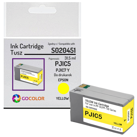Tusz do EPSON PJIC5 S020451 PJIC7Y PP100 PP50 Yellow Zamiennik 31.5 ml