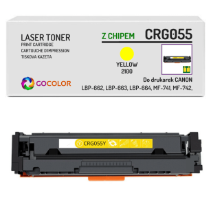 Toner do CANON CRG055 3013C002 iSENSYS MF743Cdw MF744Cdw Yellow z CHIPEM zamiennik 2.1K